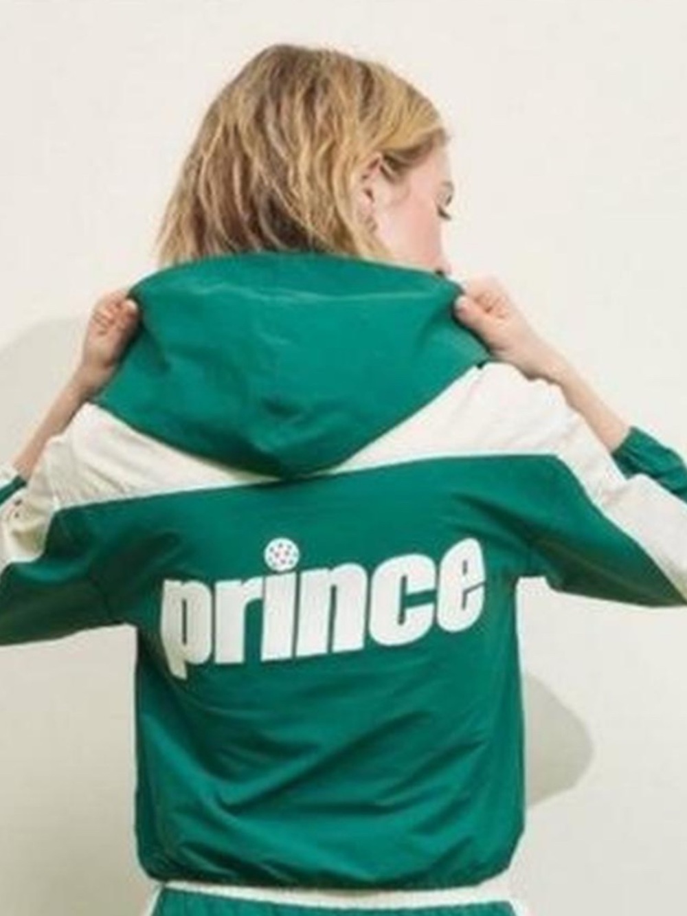 Prince Green & White Logo Hooded Track Jacket